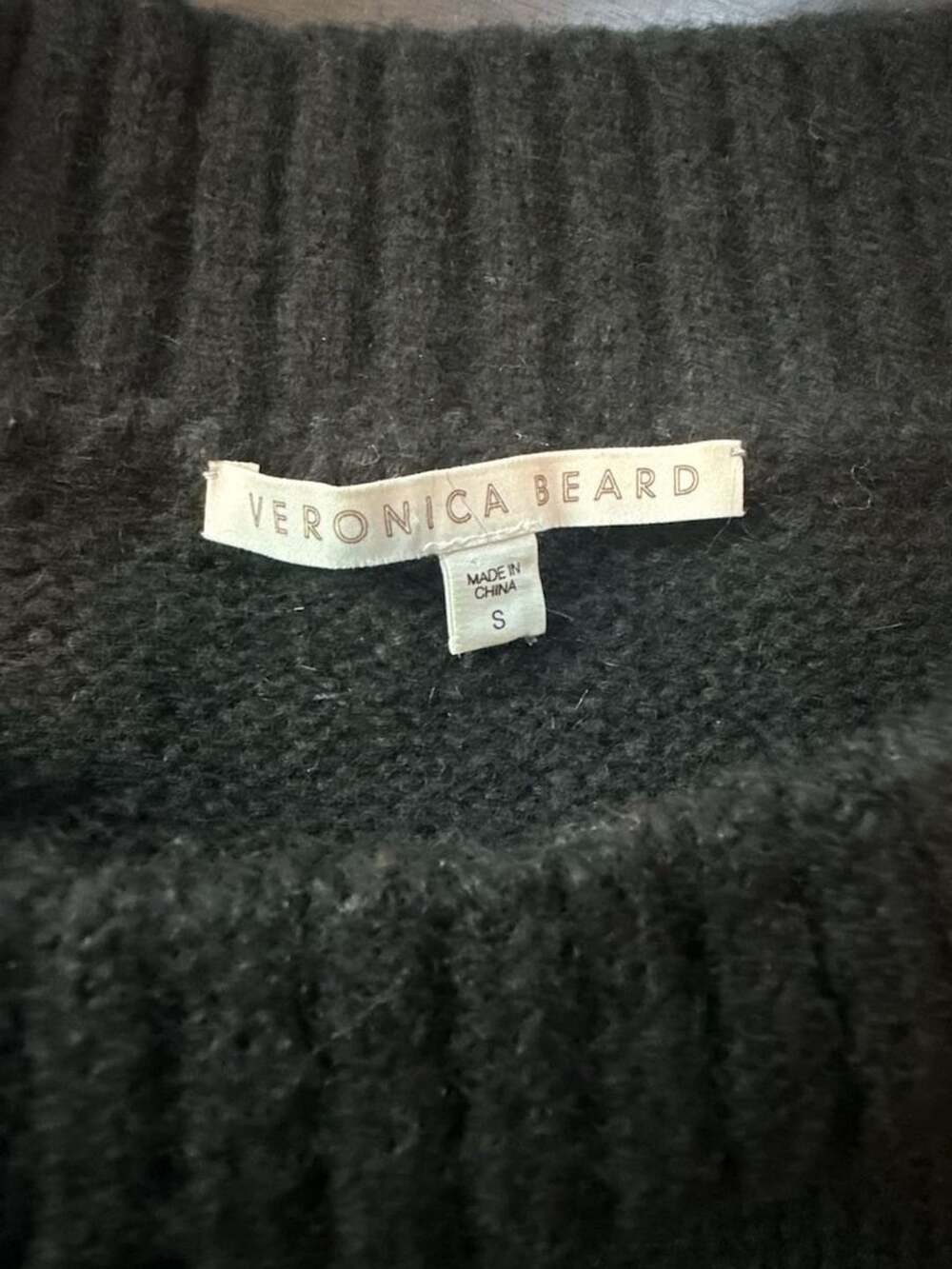 Veronica Beard Black Alpaca Merino Wool Embellished Button Sweater Size S - Picture 4 of 13